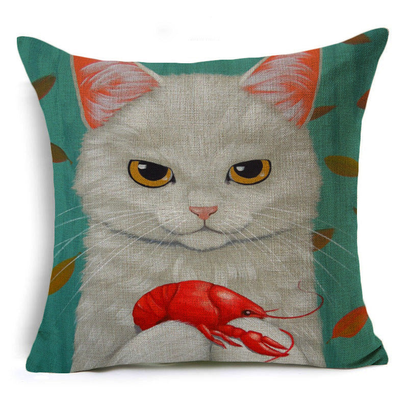 Cartoon Style Cotton Pillow Cover - 45x45cm Decorative Cushion Case