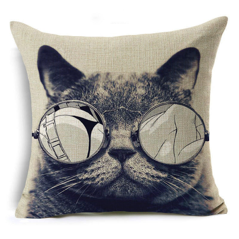 Cartoon Style Cotton Pillow Cover - 45x45cm Decorative Cushion Case