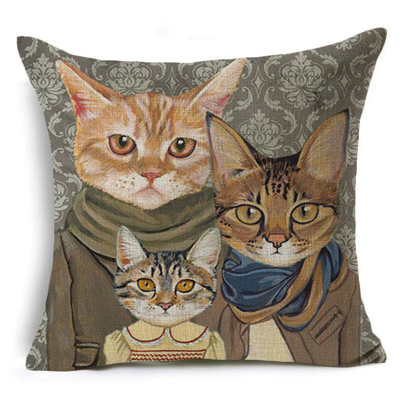 Cartoon Style Cotton Pillow Cover - 45x45cm Decorative Cushion Case
