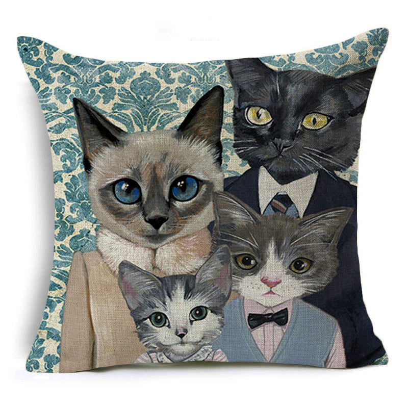 Cartoon Style Cotton Pillow Cover - 45x45cm Decorative Cushion Case
