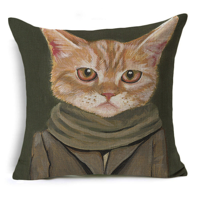 Cartoon Style Cotton Pillow Cover - 45x45cm Decorative Cushion Case