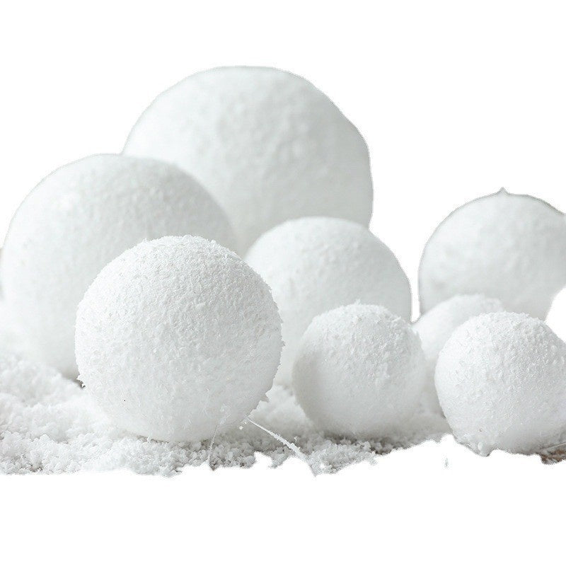 Christmas Tree Ornaments Snowball Set - White Foam Holiday Decor