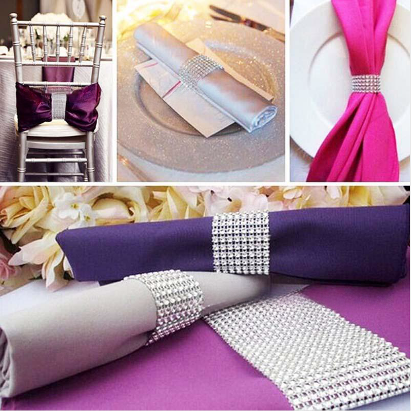 Set of 10 Napkin Rings for Hotel & Home Table Settings - Multiple Colors