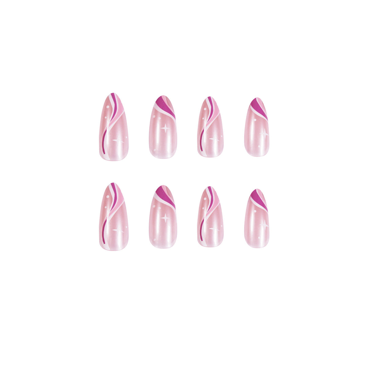 Nail Art Kit with 24 Nail Wraps and Glue - Minimalist Wave Series JP1068