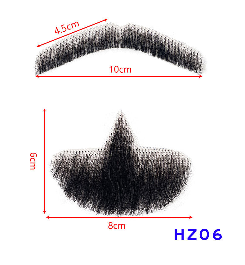 Hand-Woven Fake Beard & Eyebrow Makeup Props for Film & TV