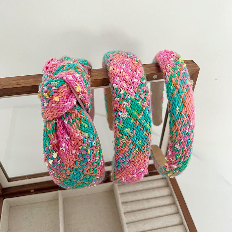 Korean Style Knotted Hair Hoop & Clips Set - All Colors