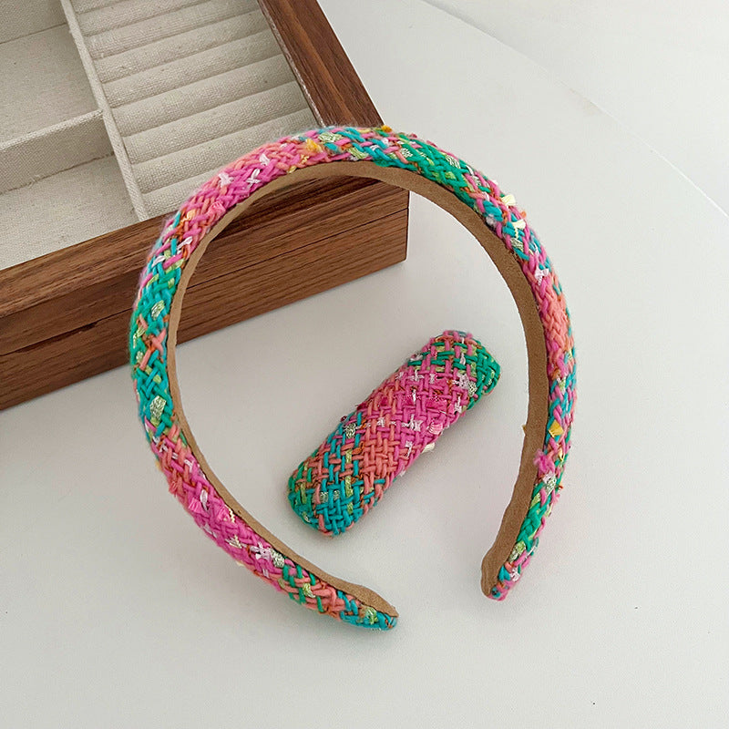 Korean Style Knotted Hair Hoop & Clips Set - All Colors