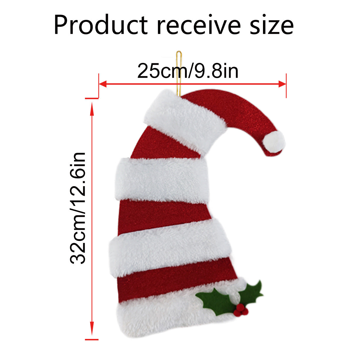 Christmas Hat Hanging Decoration Sponge Paper Nordic Style 25x32cm