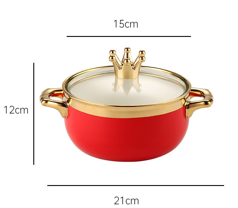 Ceramic Instant Noodle Bowl with Lid - Household Soup Bowl for Kitchen Use