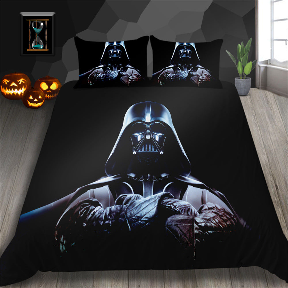 3D Printed Skull Bedding Set - Three-Piece Home Textile Decor, US Full 200x230cm