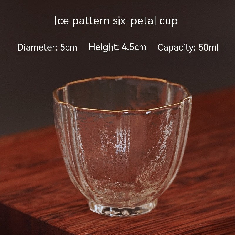 50ml Transparent Glass Tasting Cup with Hammer Pattern - Creative Drinkware