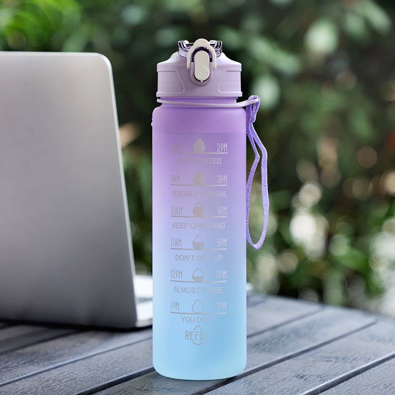Large Capacity Sports Water Bottle with Straw - Portable Hydration Bottle