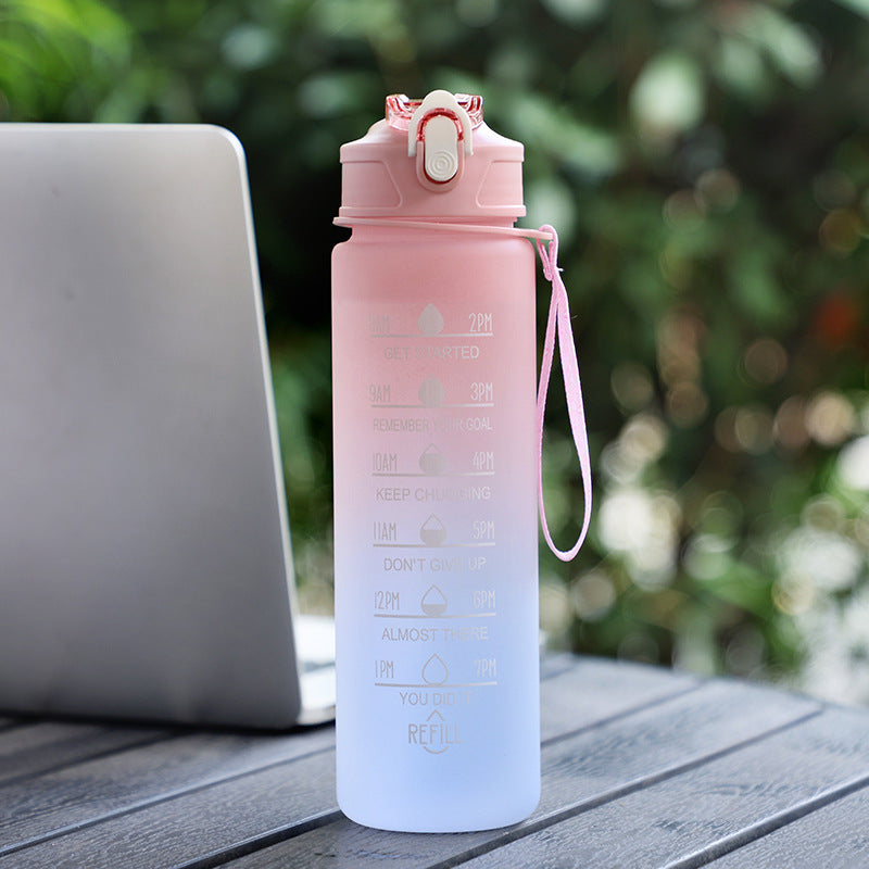 Large Capacity Sports Water Bottle with Straw - Portable Hydration Bottle