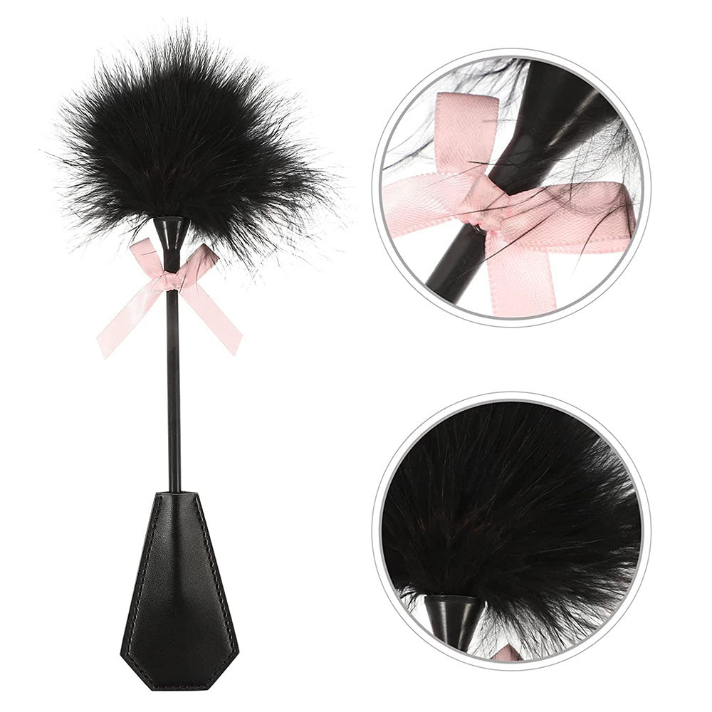 Leather Feather Spanking Toy Flirting Badminton Racket for Adult Play