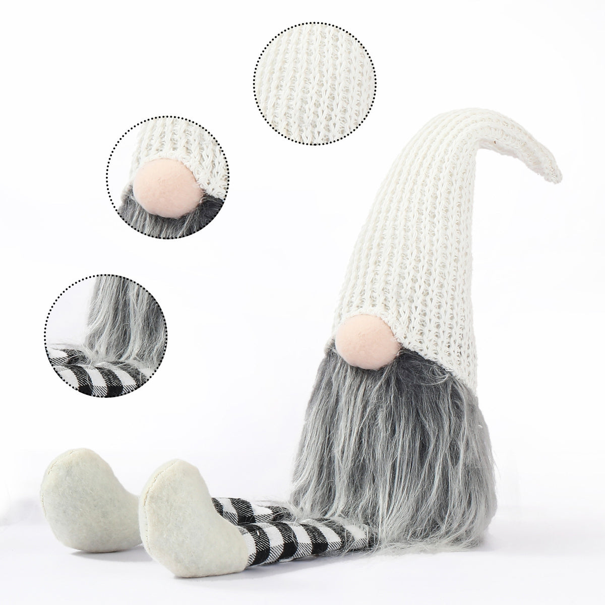 Festive Knitted Wool Doll for Christmas Decoration - Long Legs Home Decor