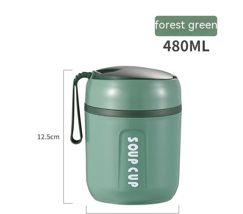 Stainless Steel Vacuum Cup with Lid and Spoon, Insulated Drinkware for Travel