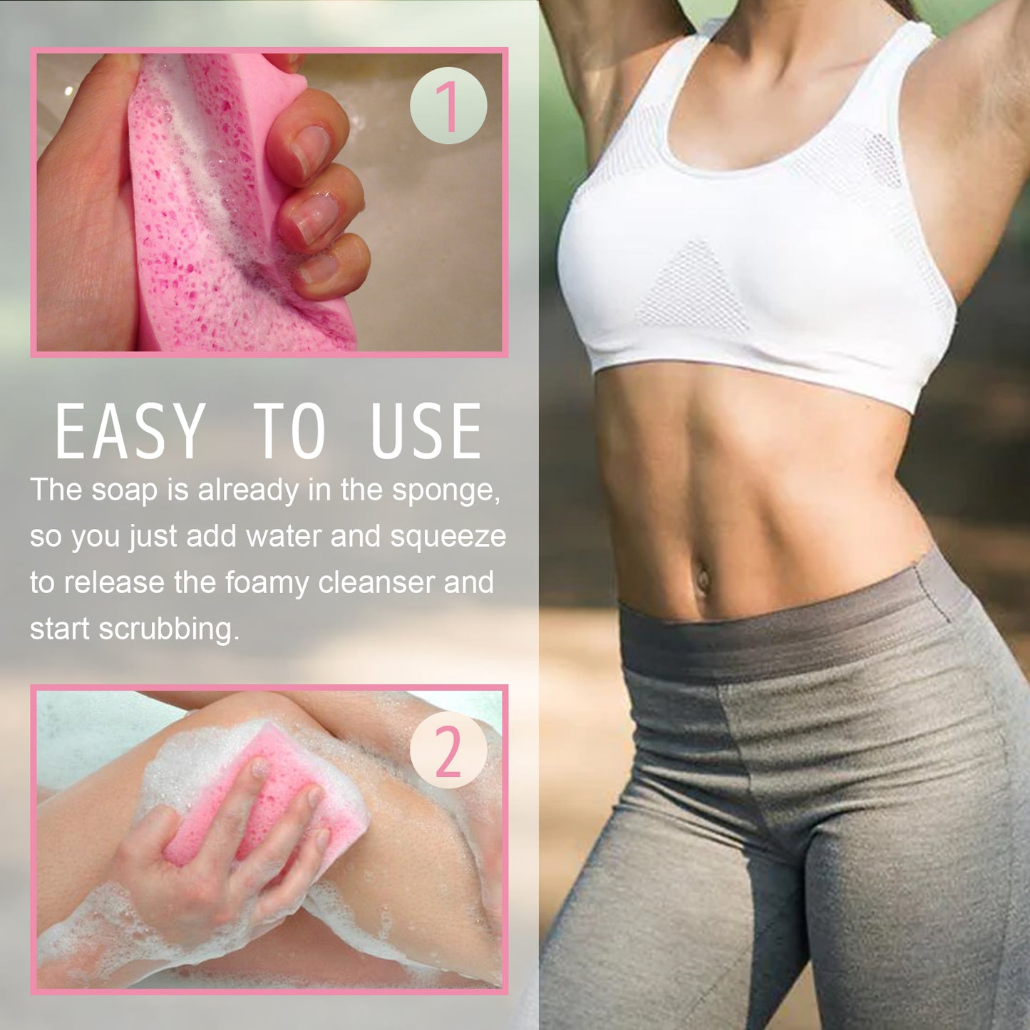 Aromatherapy Body Cleansing Sponge with Shea Butter & Glycerin