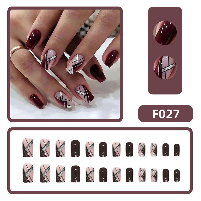 Removable Fake Nail Tips for Nail Art - Simple French Design, Pack of 1