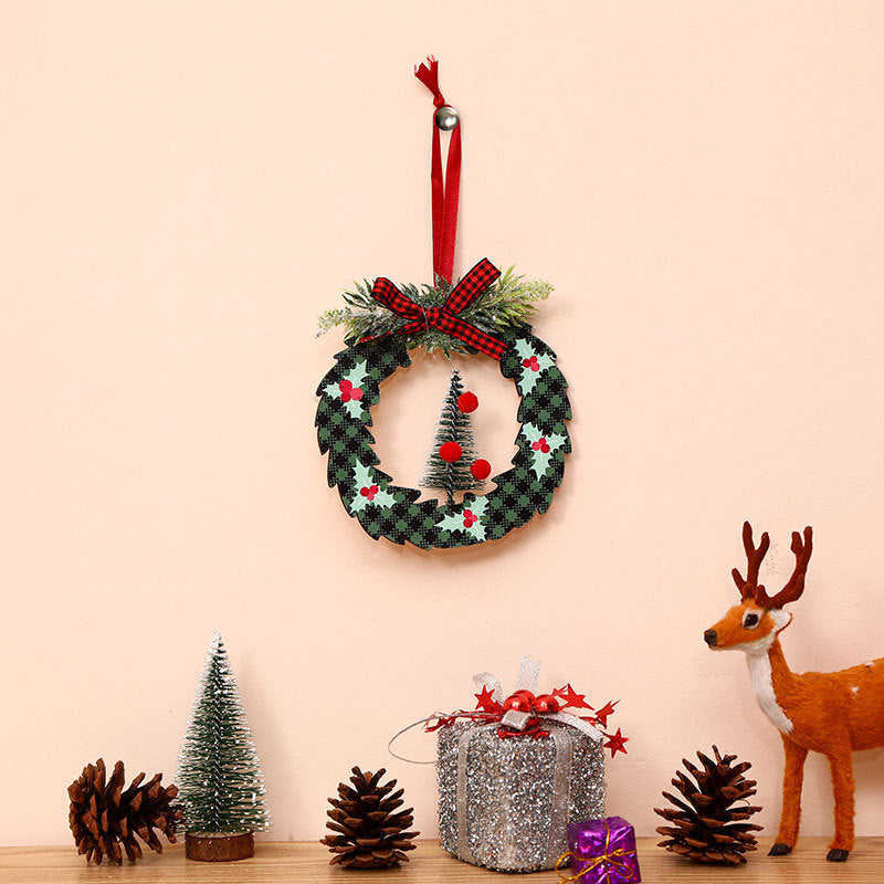 Christmas Tree Scene Setting Decorations - Cedar Wooden Tree & House Styles