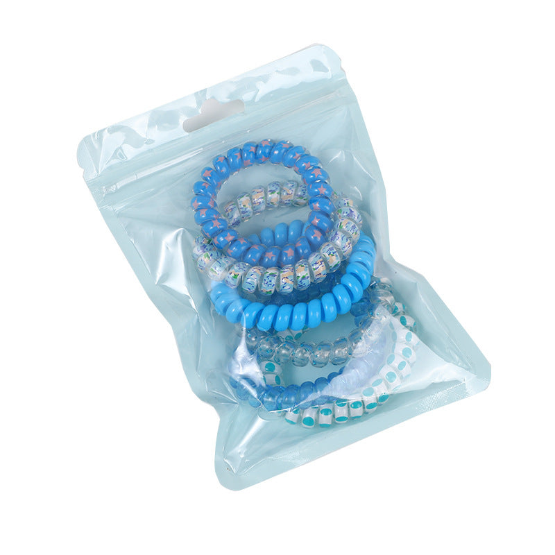 Colorful Elastic Hair Rope Headbands for Girls - Pack of 6