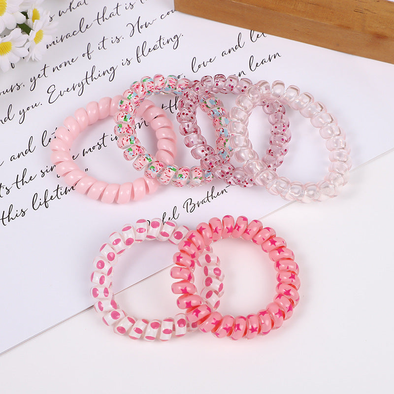 Colorful Elastic Hair Rope Headbands for Girls - Pack of 6