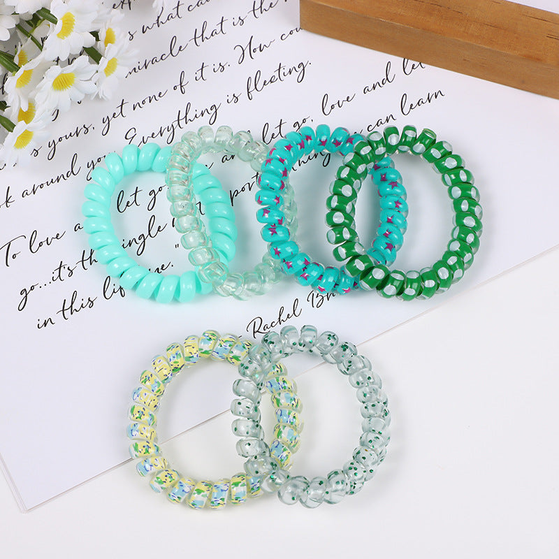Colorful Elastic Hair Rope Headbands for Girls - Pack of 6