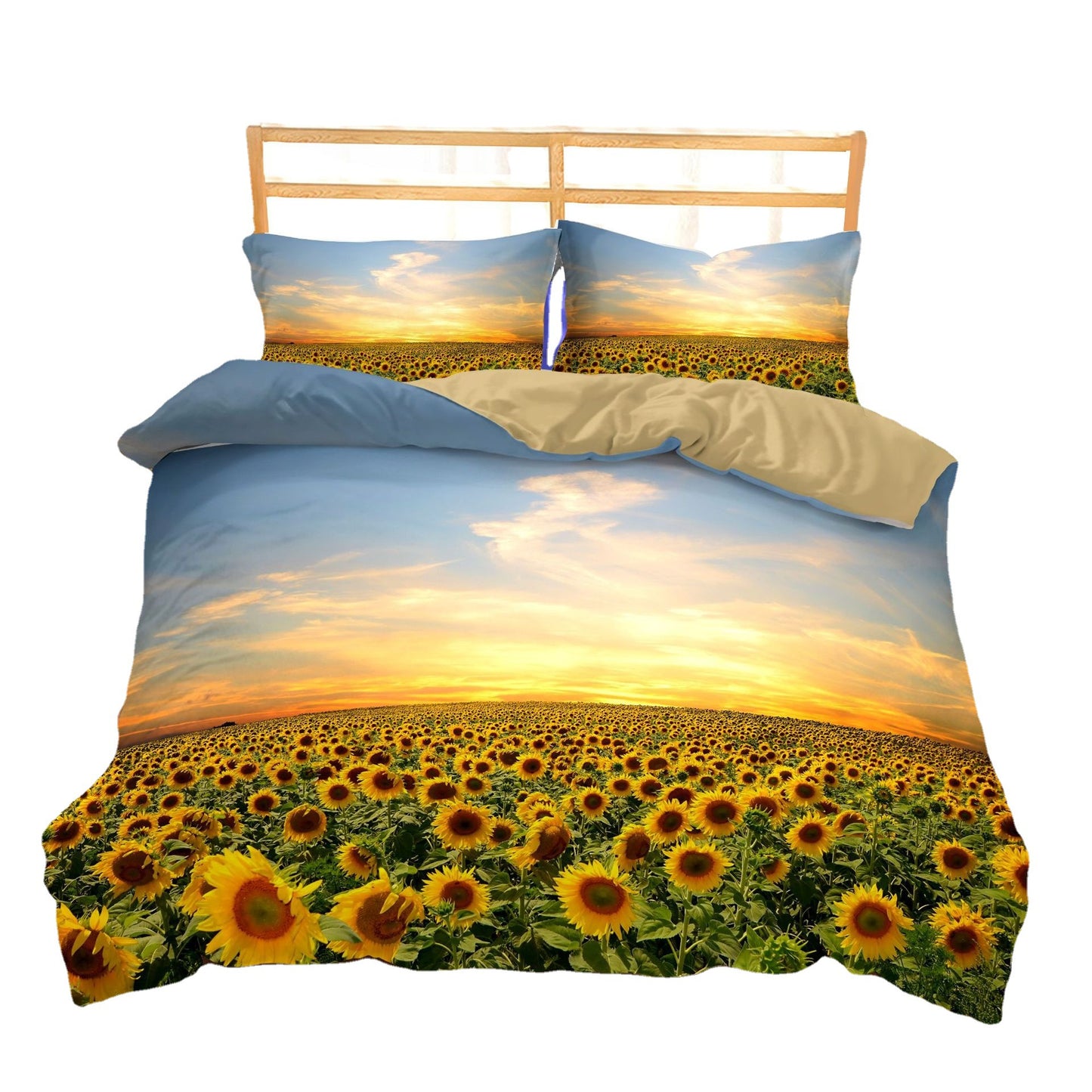 Three-Piece Sunflower Quilt Cover Set - 200x230cm Bedding Home Textile