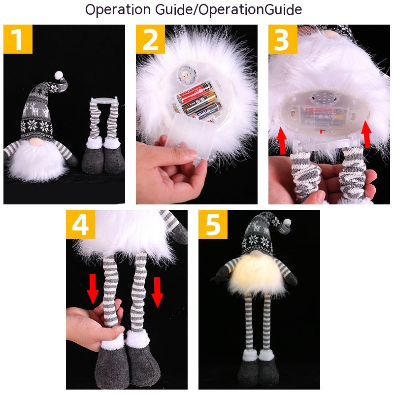 Luminous Long Leg Doll with Telescopic Design - Christmas Decor Variants