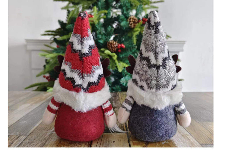 Christmas Deer Horn Doll with Red or Gray Pointed Hat Antlers Holiday Decor