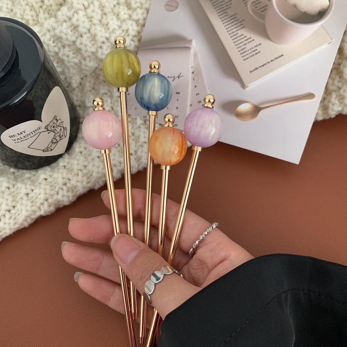 Metal Ball Hairpin for Updo & Bun Styling