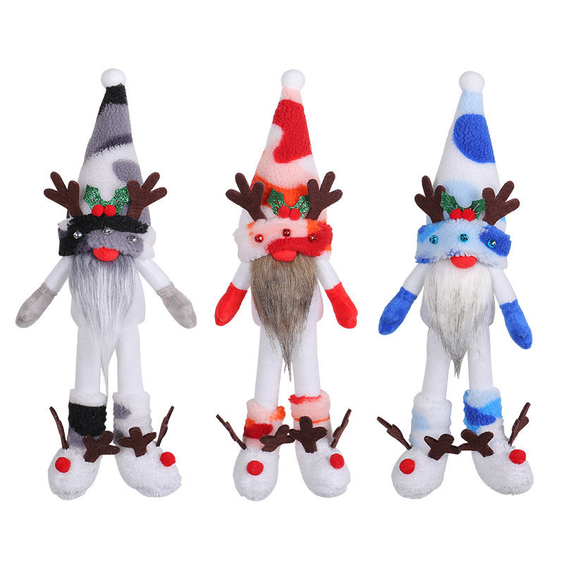 Christmas Antlers Long Leg Doll Decoration Desktop Ornament - Holiday Decor