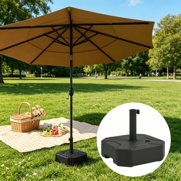 Outdoor Umbrella Base for Garden Parasol - 55 lbs Sand Weight