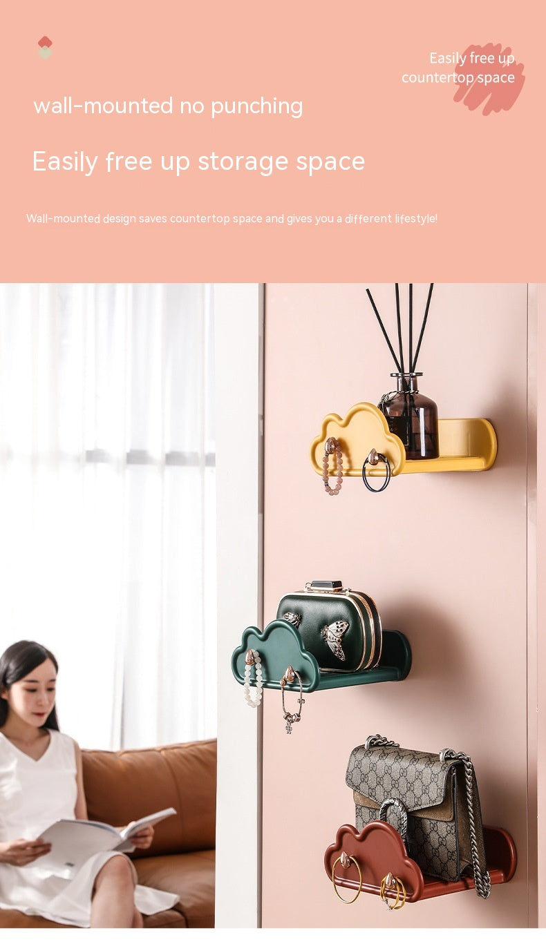 Plastic Wall Mount Key Hook Rack - Multi-Color Household Storage Organizer