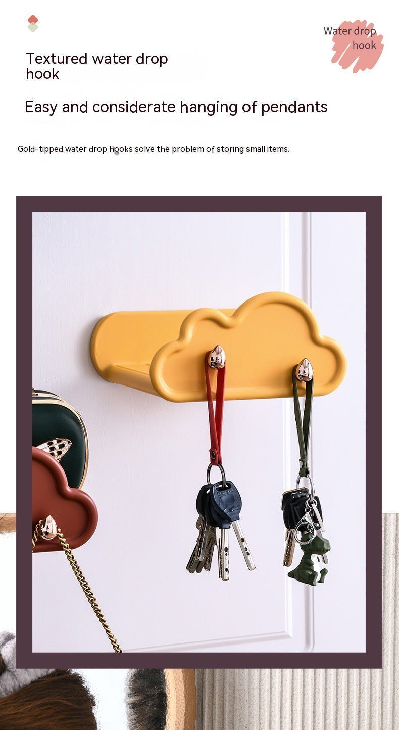 Plastic Wall Mount Key Hook Rack - Multi-Color Household Storage Organizer