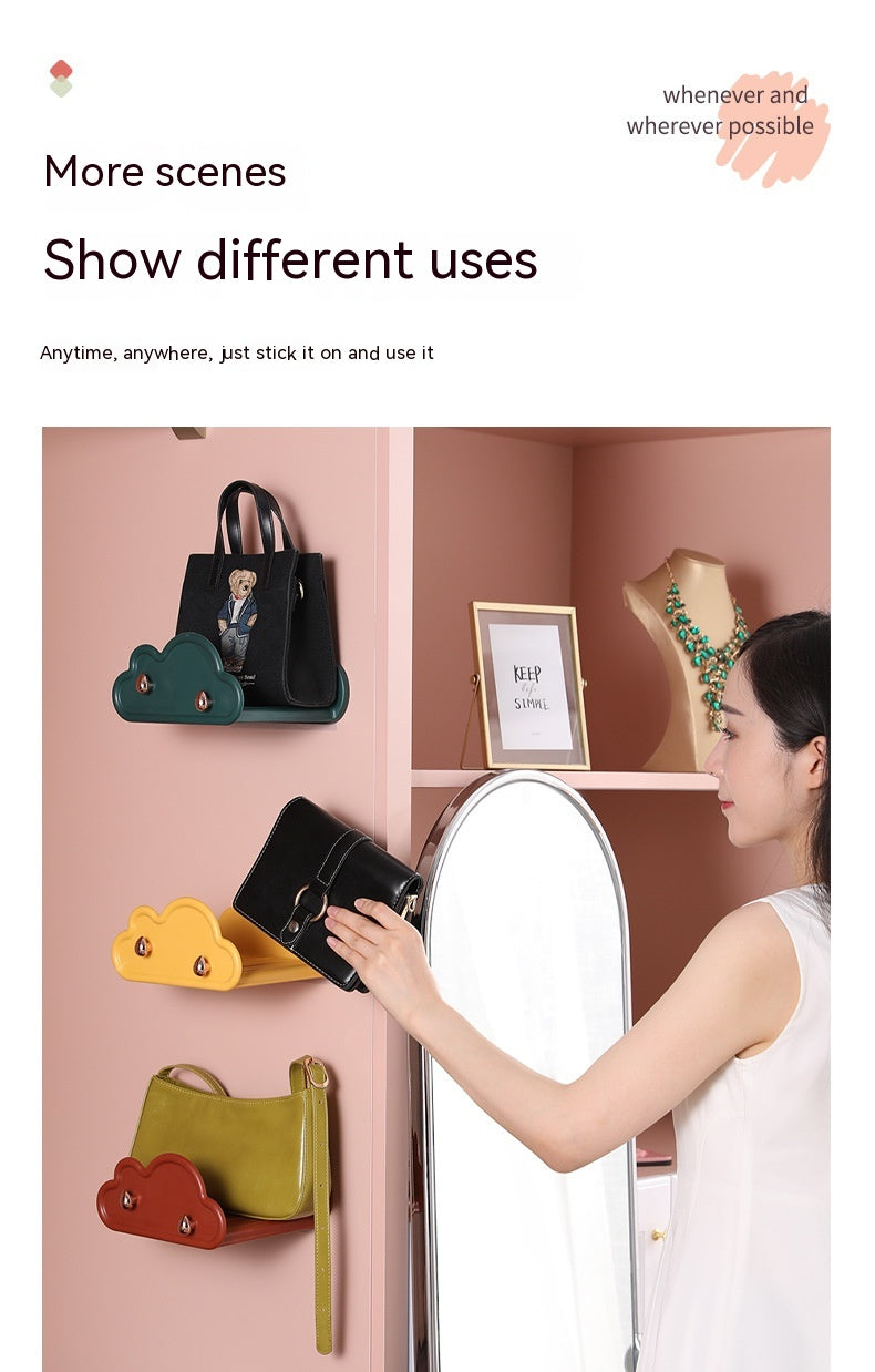 Plastic Wall Mount Key Hook Rack - Multi-Color Household Storage Organizer