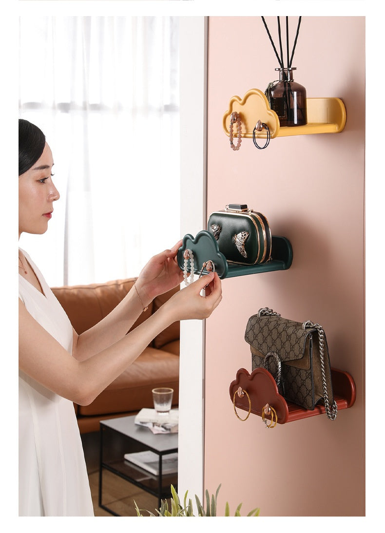 Plastic Wall Mount Key Hook Rack - Multi-Color Household Storage Organizer