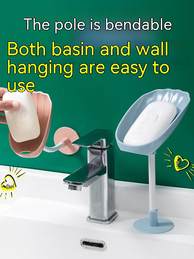 Wall Hanging Soap Dish with Drainage and Free Household Storage Rack