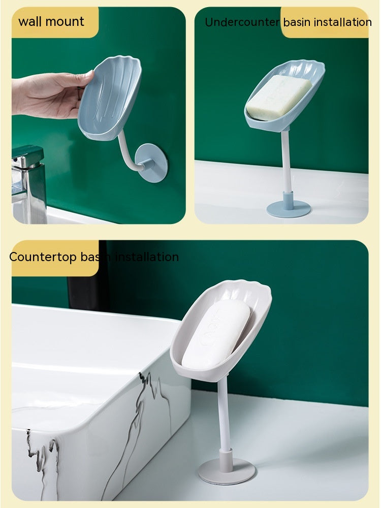 Wall Hanging Soap Dish with Drainage and Free Household Storage Rack