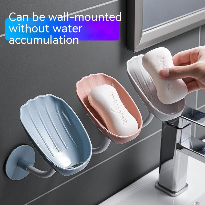 Wall Hanging Soap Dish with Drainage and Free Household Storage Rack