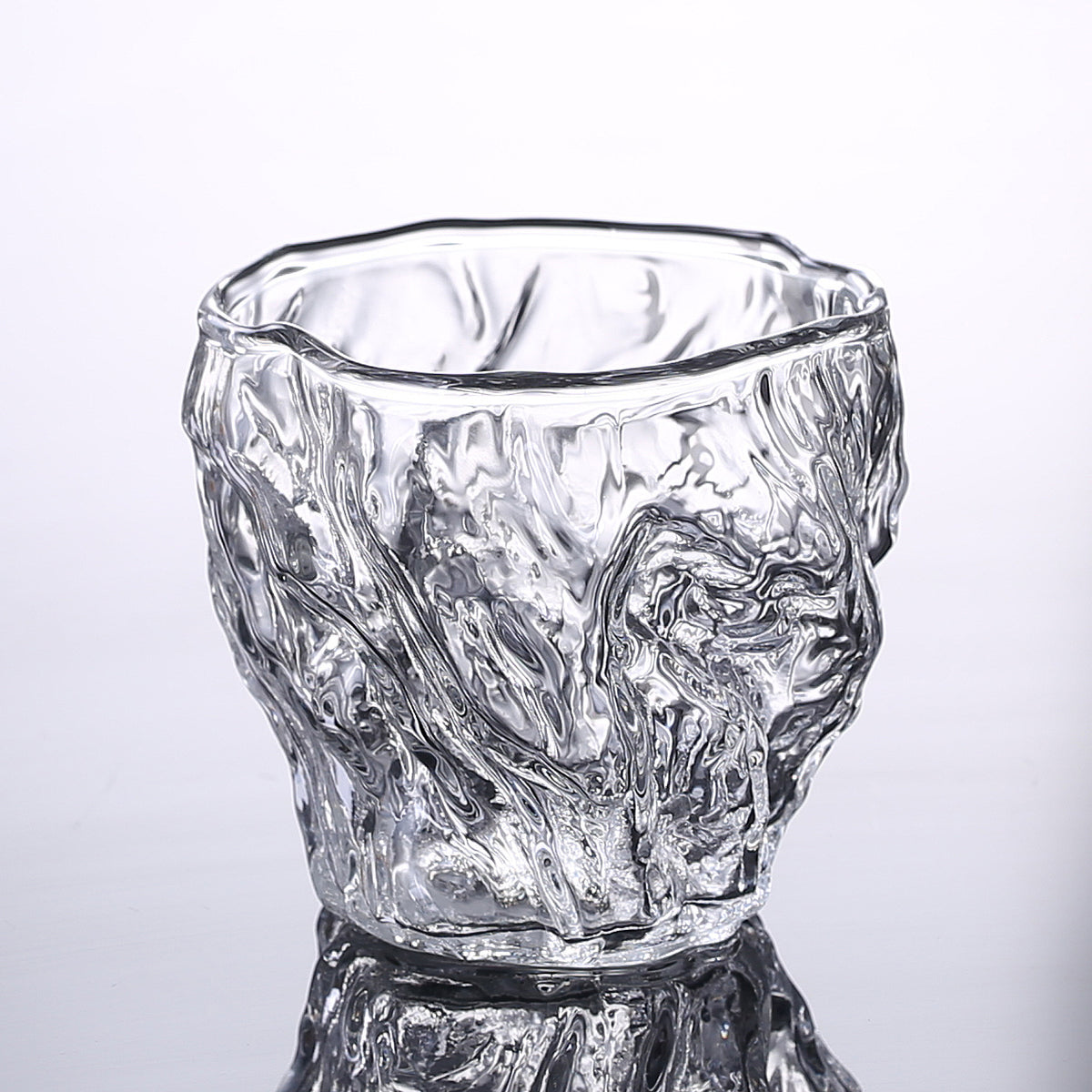 Heat-Resistant Glass Fair Cup with Hammered Grain Finish - Home & Kitchen Drinkware