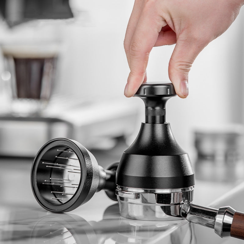 Coffee Cloth Rotating Pin Distributor - Adjustable Aluminum & Steel Bar Tool