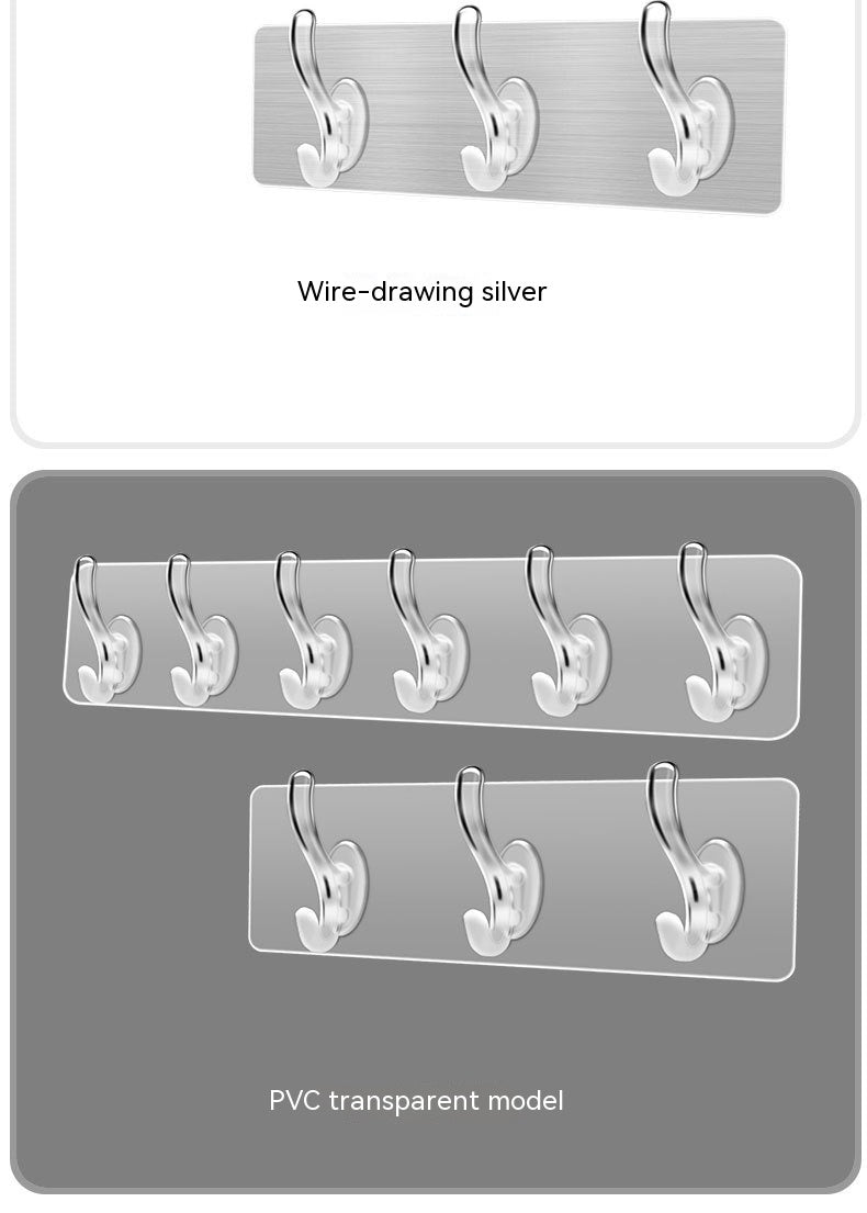 Wall-Mounted Load-Bearing Hook Rack with Multiple Rows - Modern Home Storage