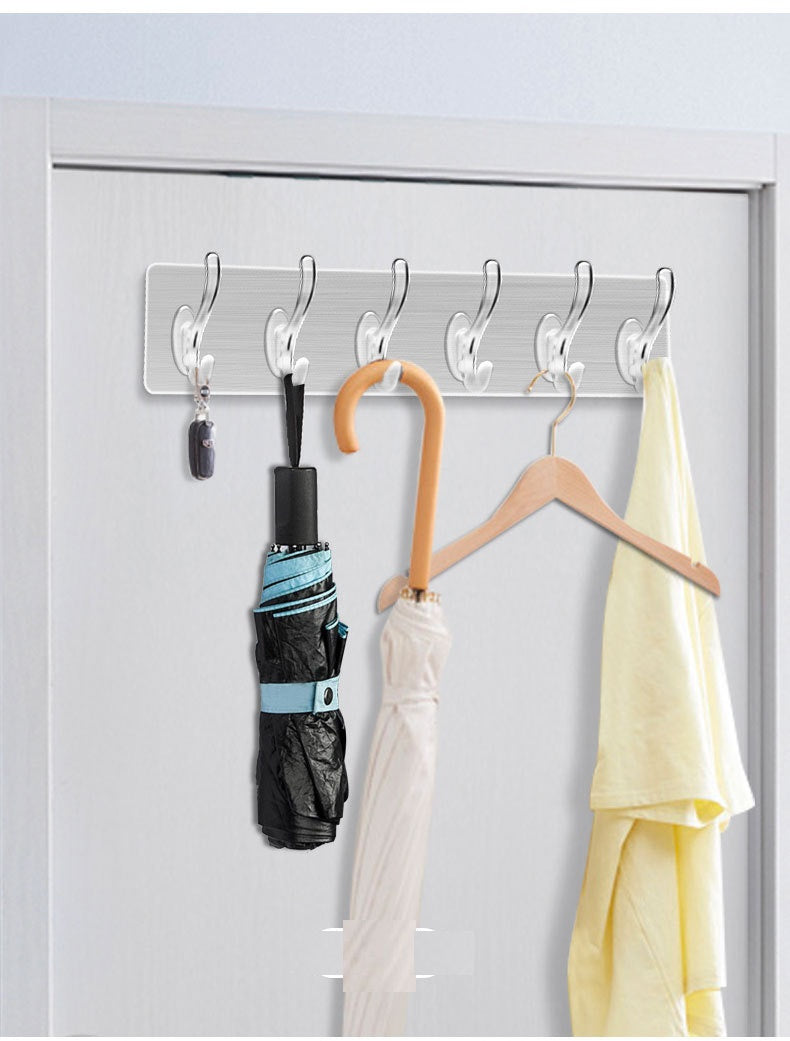 Wall-Mounted Load-Bearing Hook Rack with Multiple Rows - Modern Home Storage