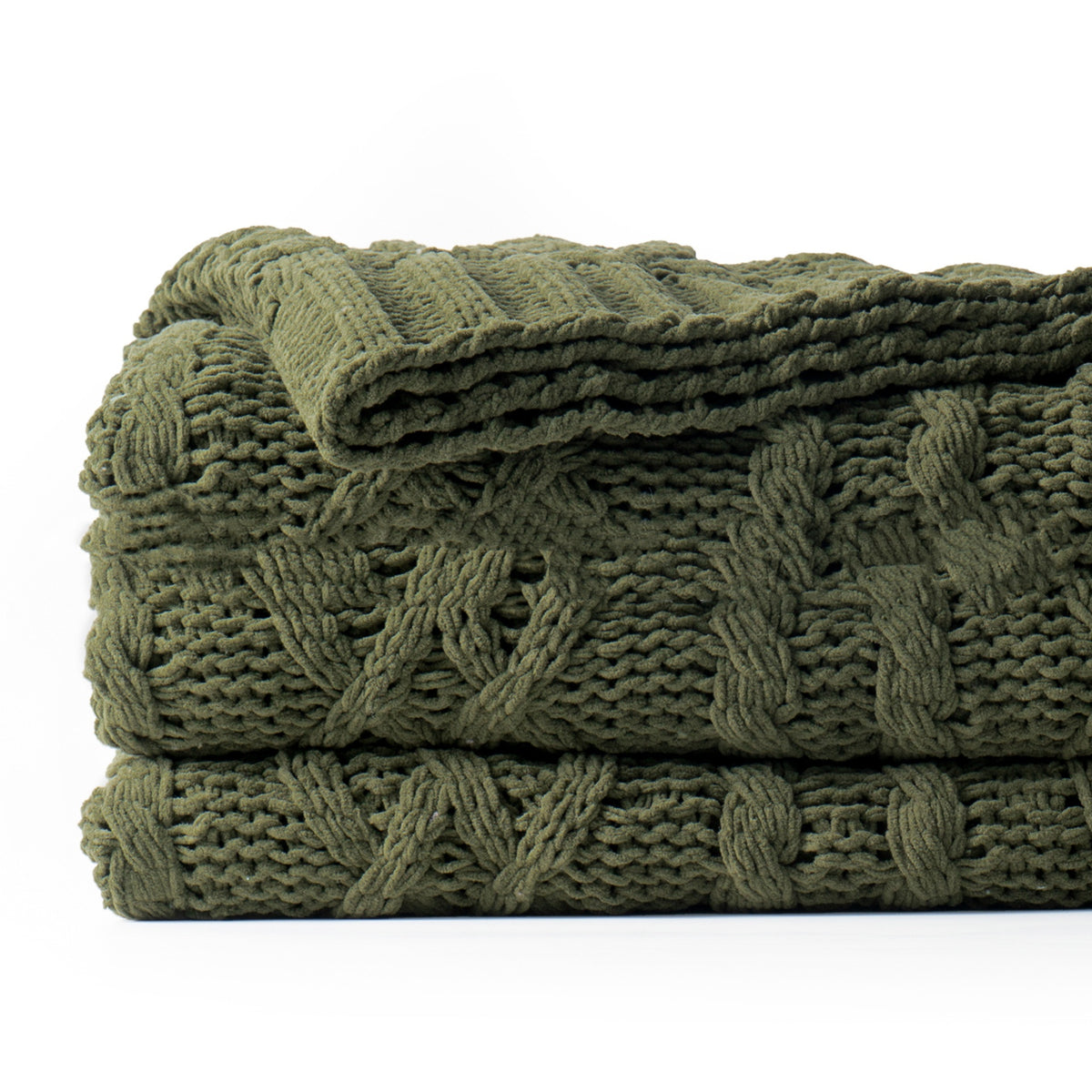 Heavy Weight Knitted Blanket - Thick Chenille Bed Cover for Home & Bedroom