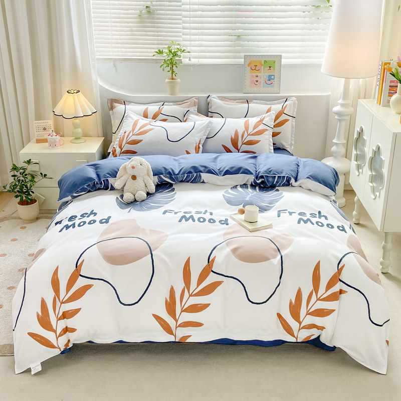 Washed Cotton Double Bed Quilt Cover Set - Multiple Sizes & Styles
