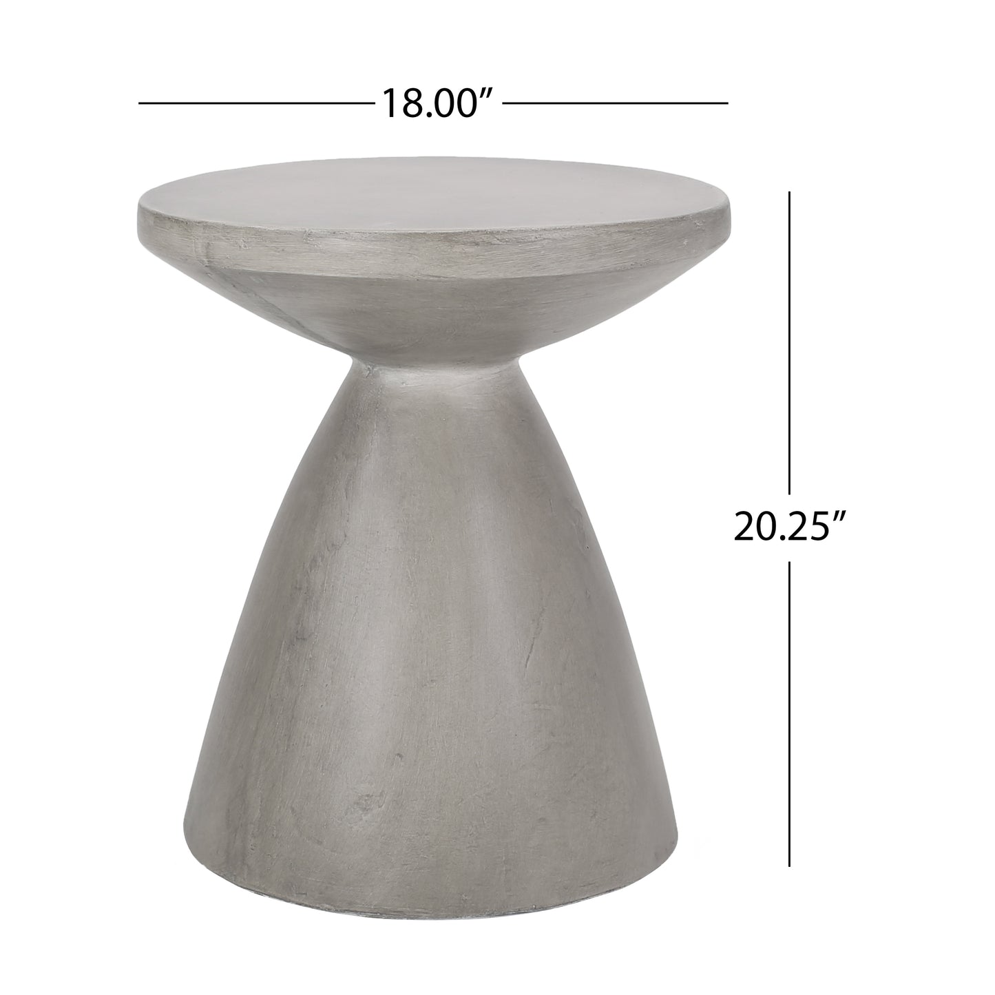Lightweight Concrete Outdoor Side Table - Light Grey