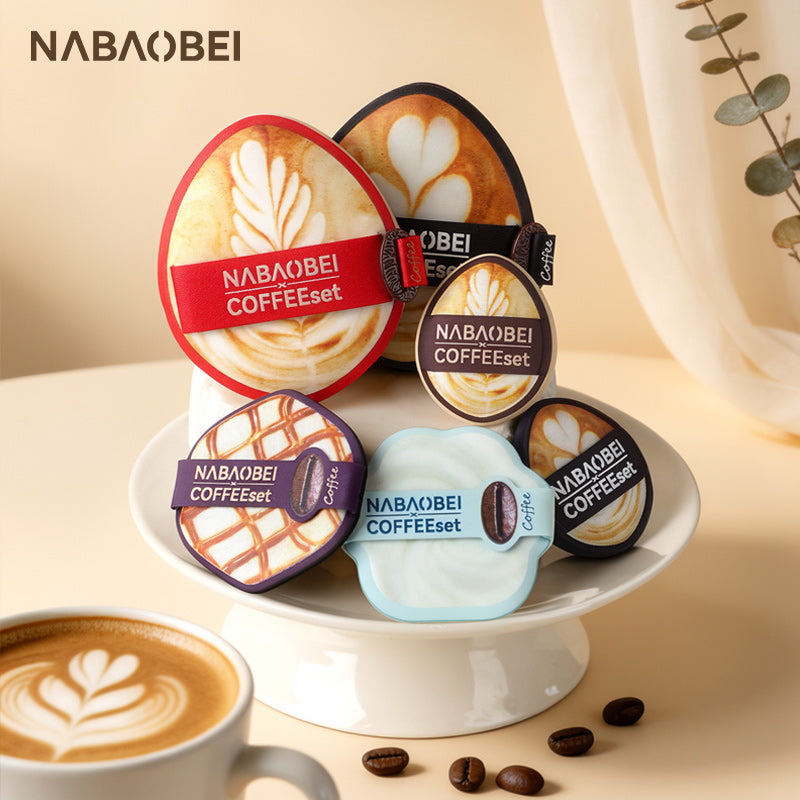 Caramel Macchiato Makeup Sponge Set - 3-Piece Soft Air-Cushion Puff Combo