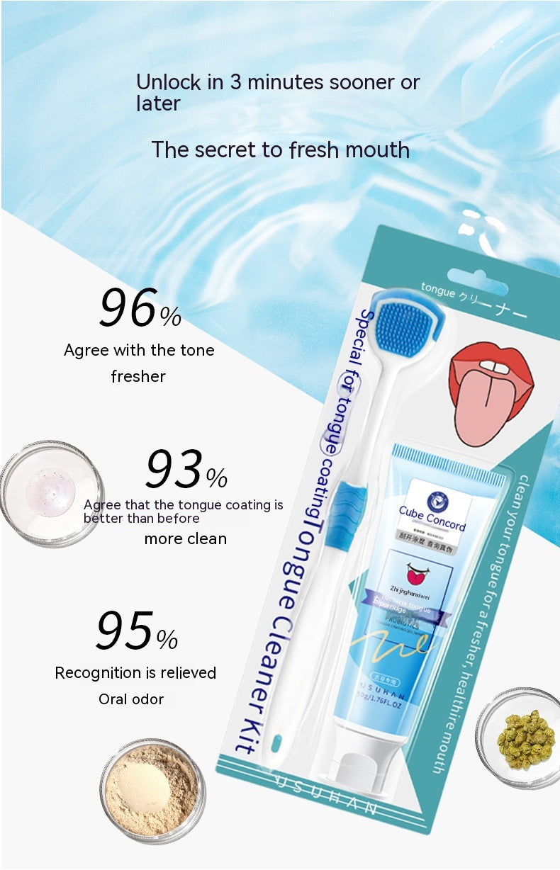 Tongue Cleaning Gel - Mint & Peach Flavors, 50g Oral Care Gel for Tongue Coating Removal