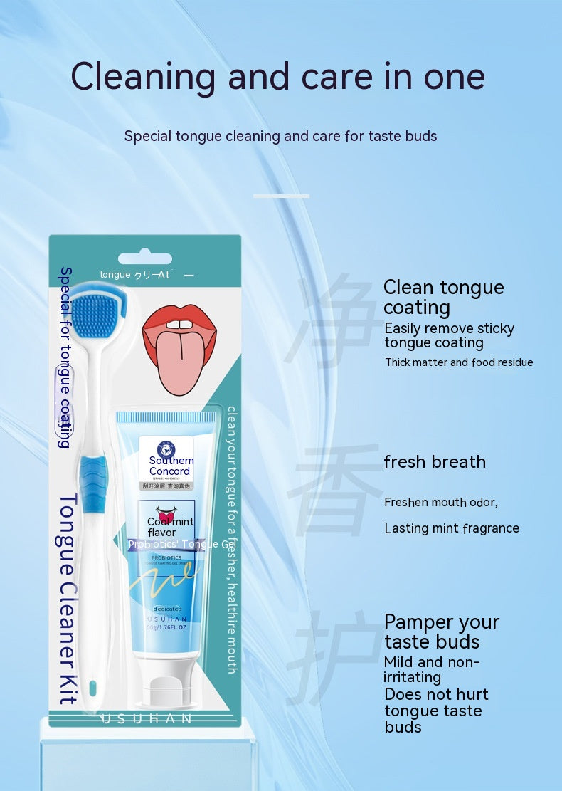 Tongue Cleaning Gel - Mint & Peach Flavors, 50g Oral Care Gel for Tongue Coating Removal
