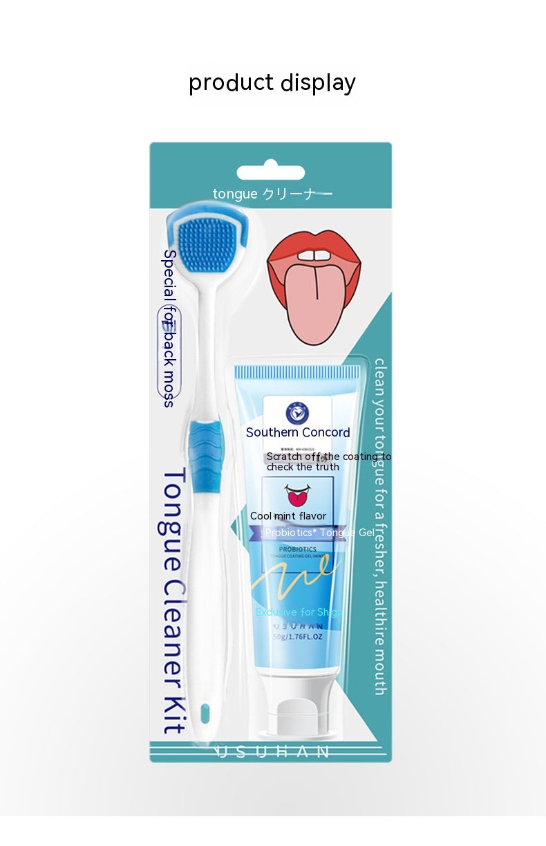 Tongue Cleaning Gel - Mint & Peach Flavors, 50g Oral Care Gel for Tongue Coating Removal